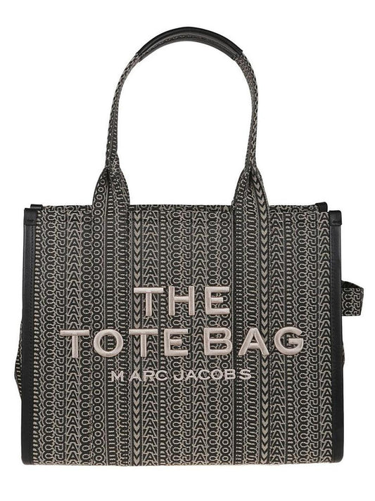 Structured Monogram Tote With Leather Handles