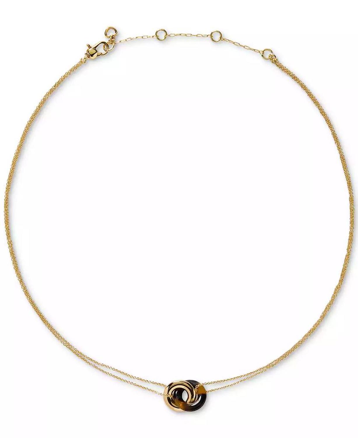 Gold-Tone Interlock Tortoise Pendant Necklace, 16" + 3" extender