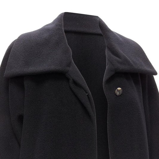 virgin wool cashmere wide collar long coat