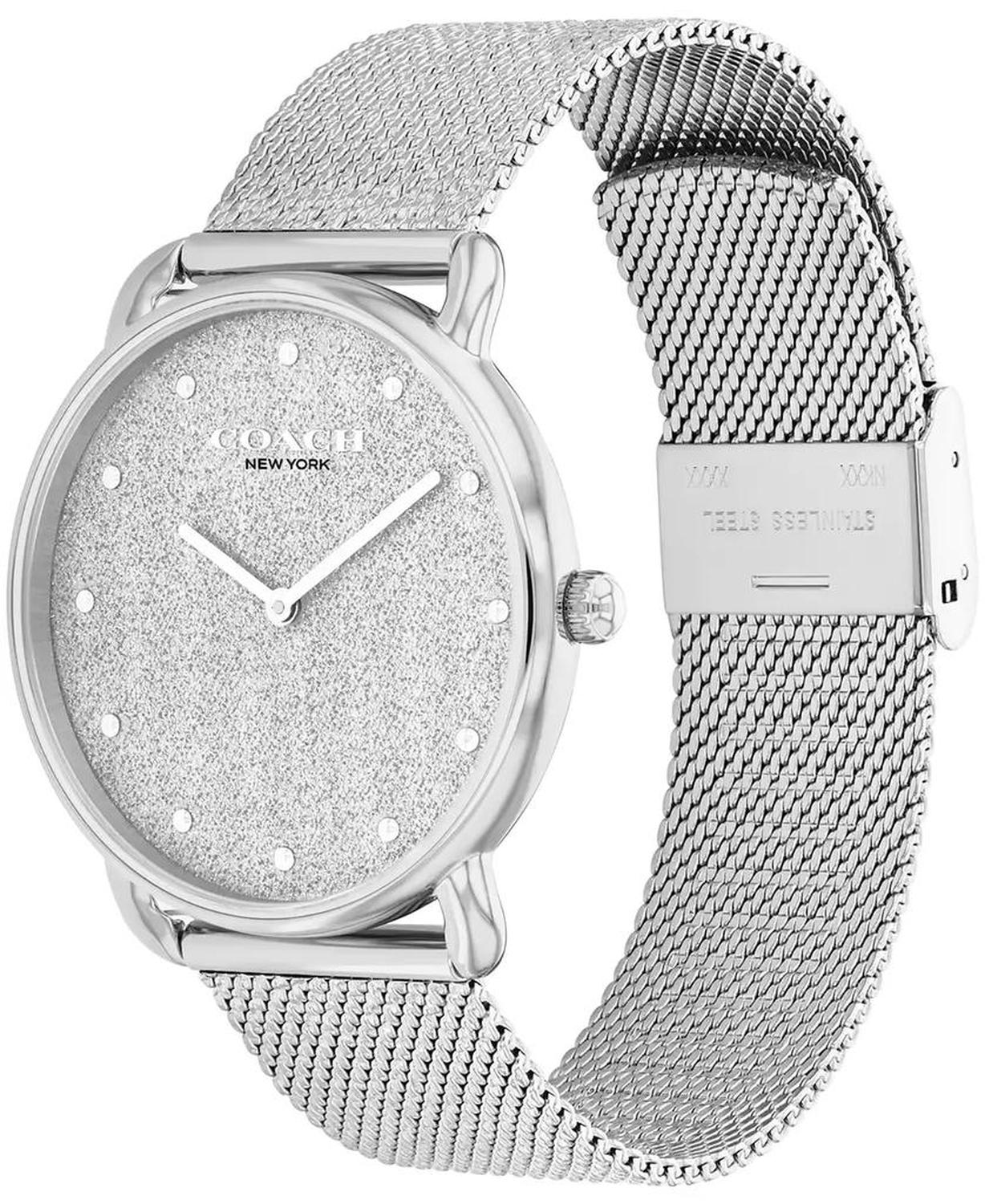 Women's Elliot Silver Tone Stainless Steel Mesh Bracelet Watch, 36mm