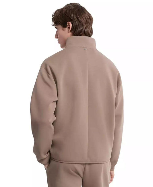 Men's Polished Long Sleeve Mock Neck Zip-Front Jacket