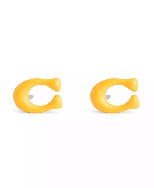 Enamel Signature C Stud Earrings