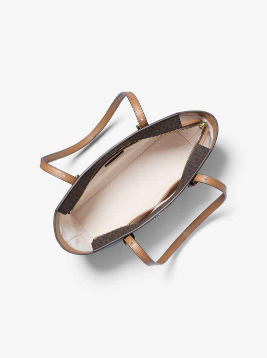 Quinn Medium Signature Logo and Leather Tote Bag