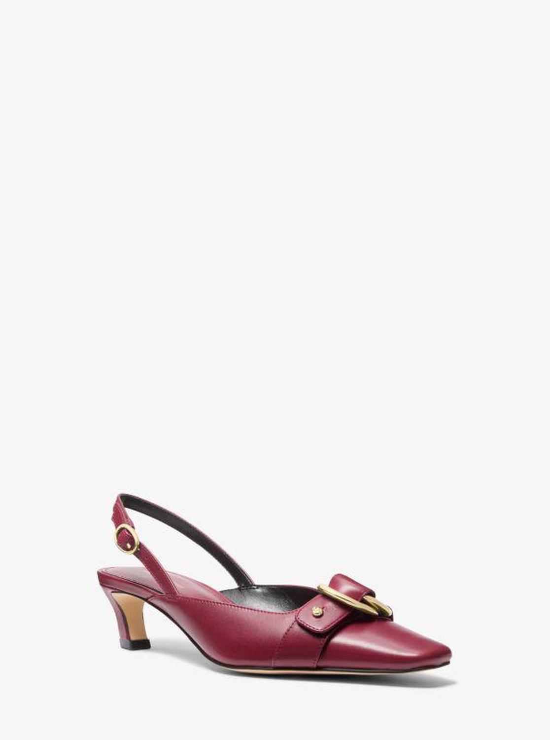 Jaden Leather Slingback Kitten Pump