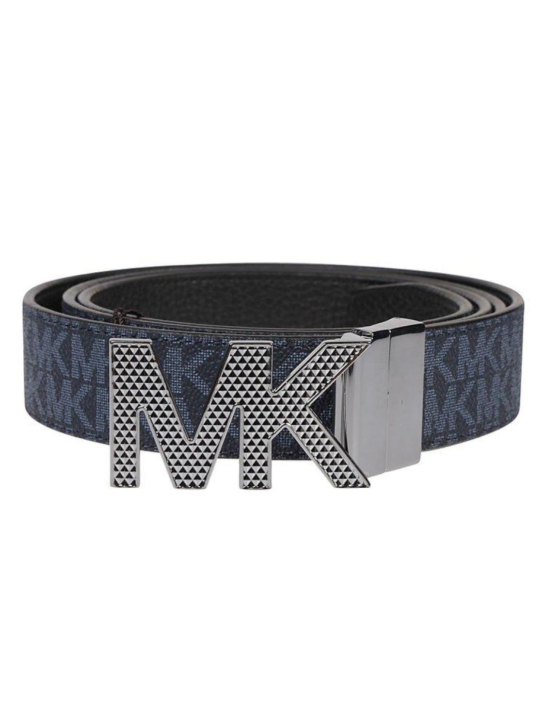 Michael Kors Monogram Pattern Logo Buckle Belt