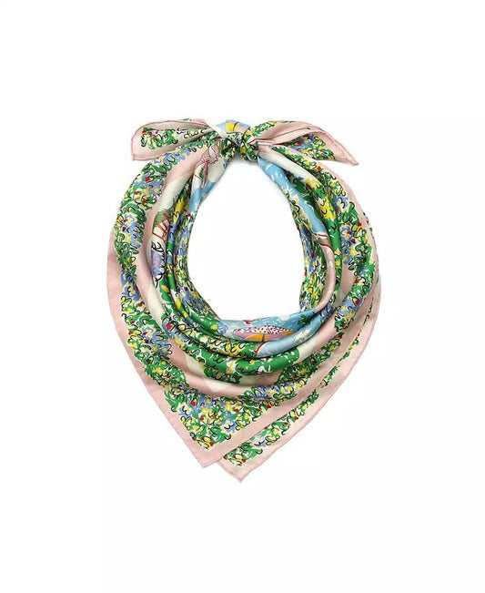 Women's Springtime Gardens Silk Square Scarf