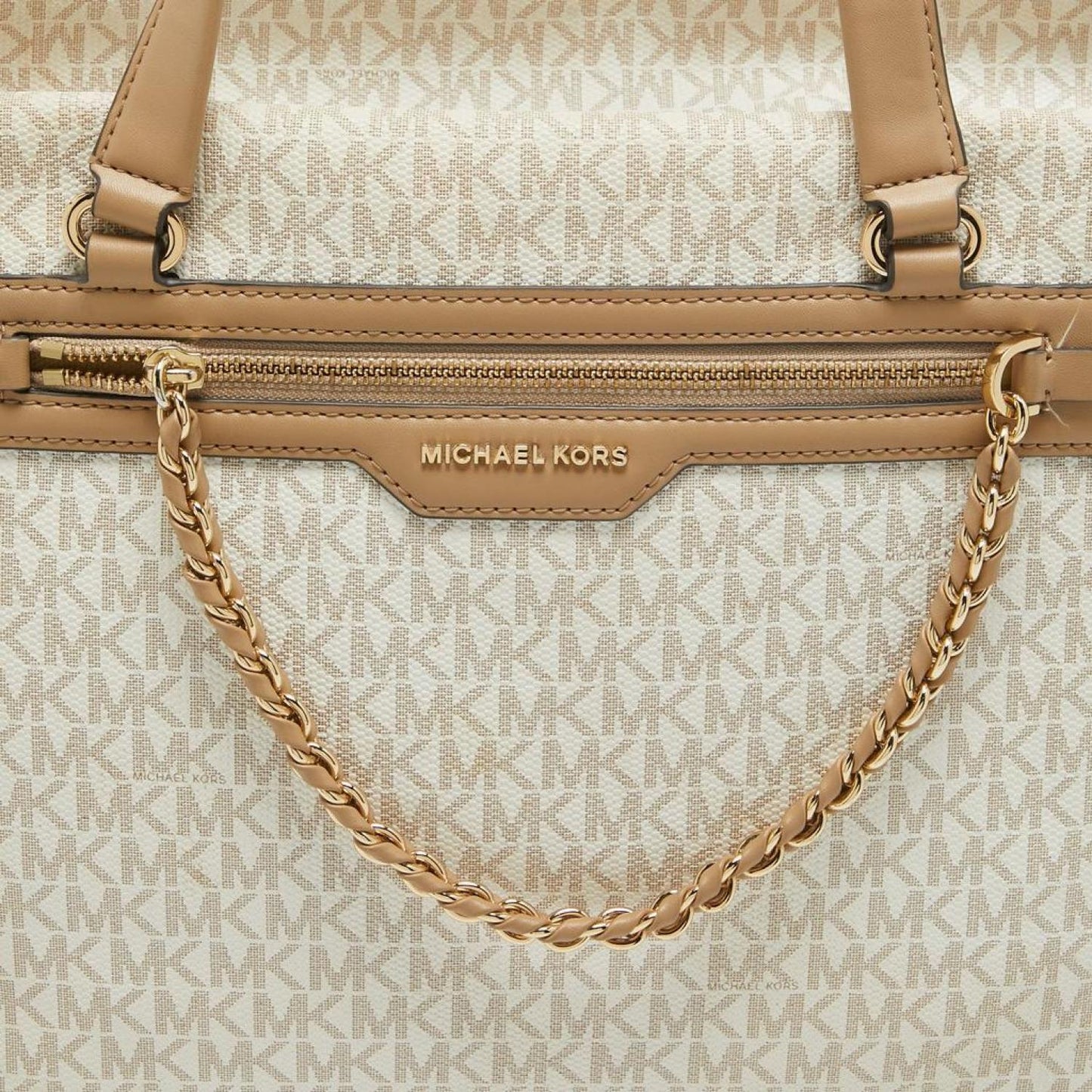 Michael Kors Signature Coated Canvas And Leather Large Slater Tote