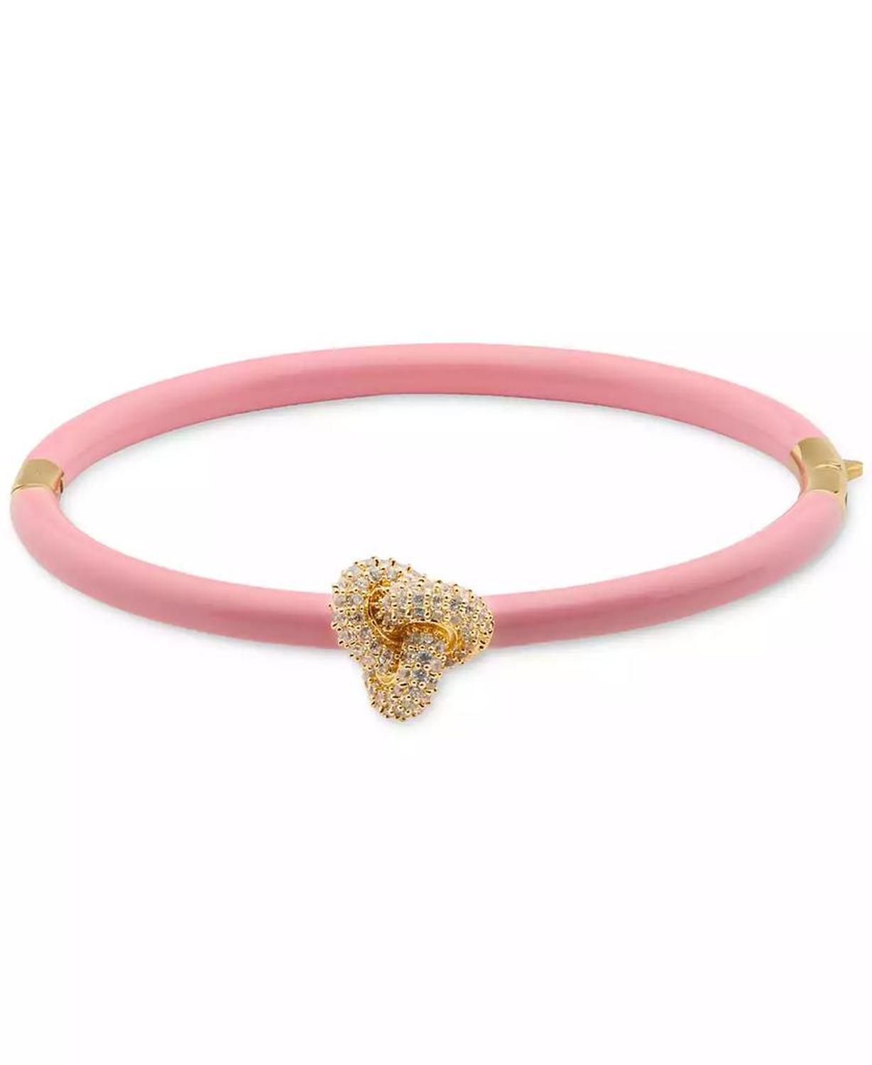 Gold-Tone Pavé Double Knot Bangle Bracelet