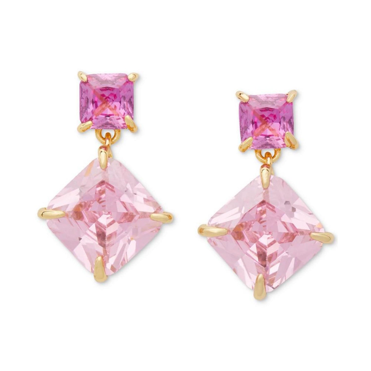 Gold-Tone Color Cubic Zirconia Drop Earrings