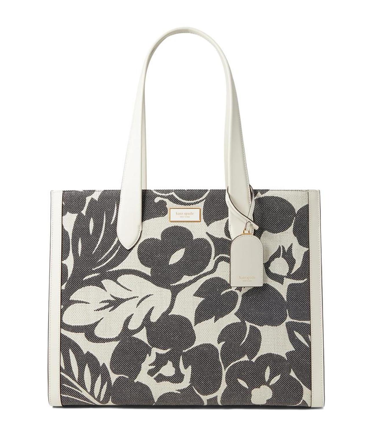 Manhattan Tropical Foliage Canvas Jacquard Large Tote