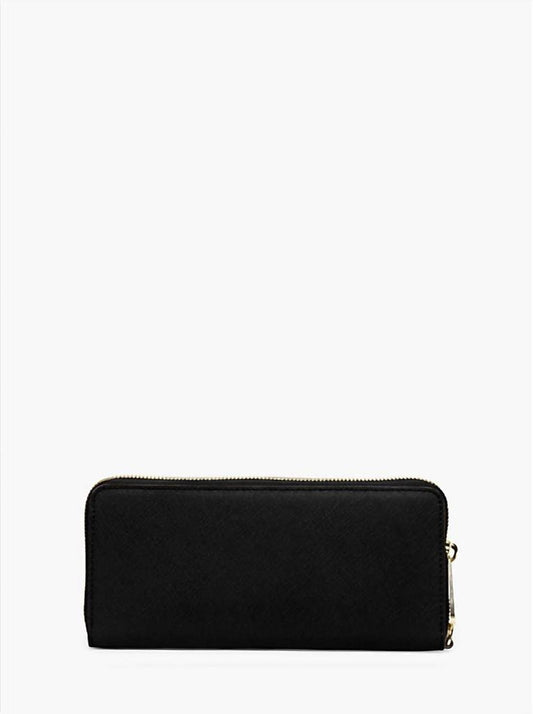Jet Set Travel Large Continental Pebble Leather Wallet In Black