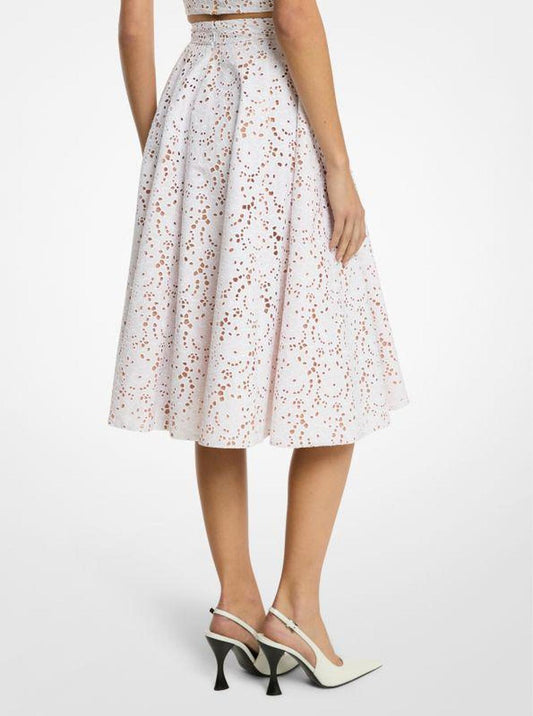 Floral Cotton Eyelet Circle Skirt