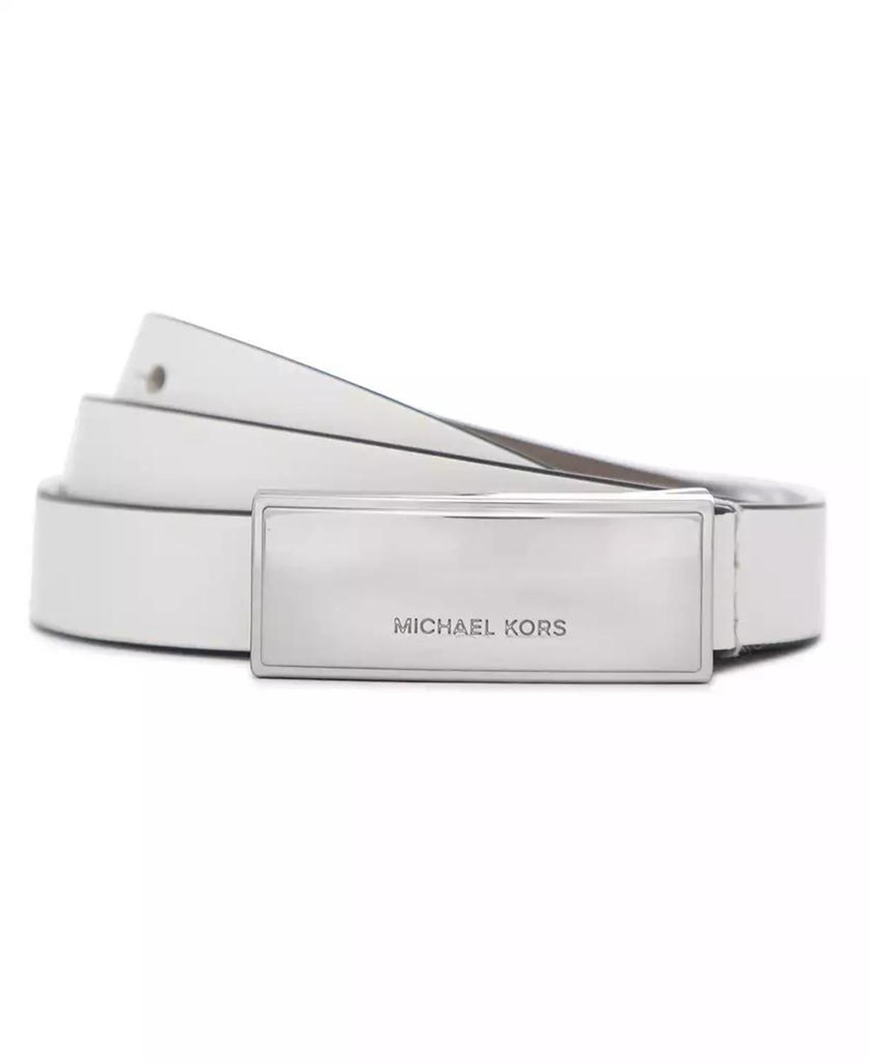 Micheal Kors Women's Plaque Leather Belt