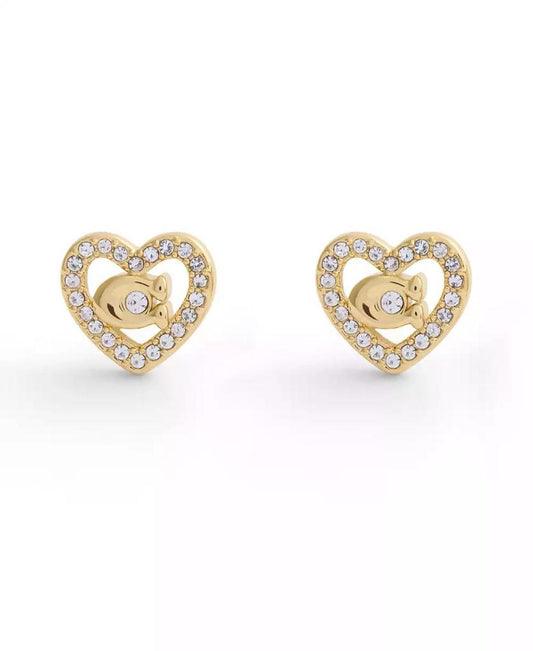 Faux Stone Signature C Pavé Stud Earrings