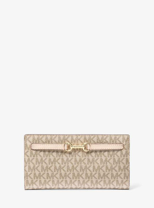 Carson Large Metallic Signature Logo Wallet