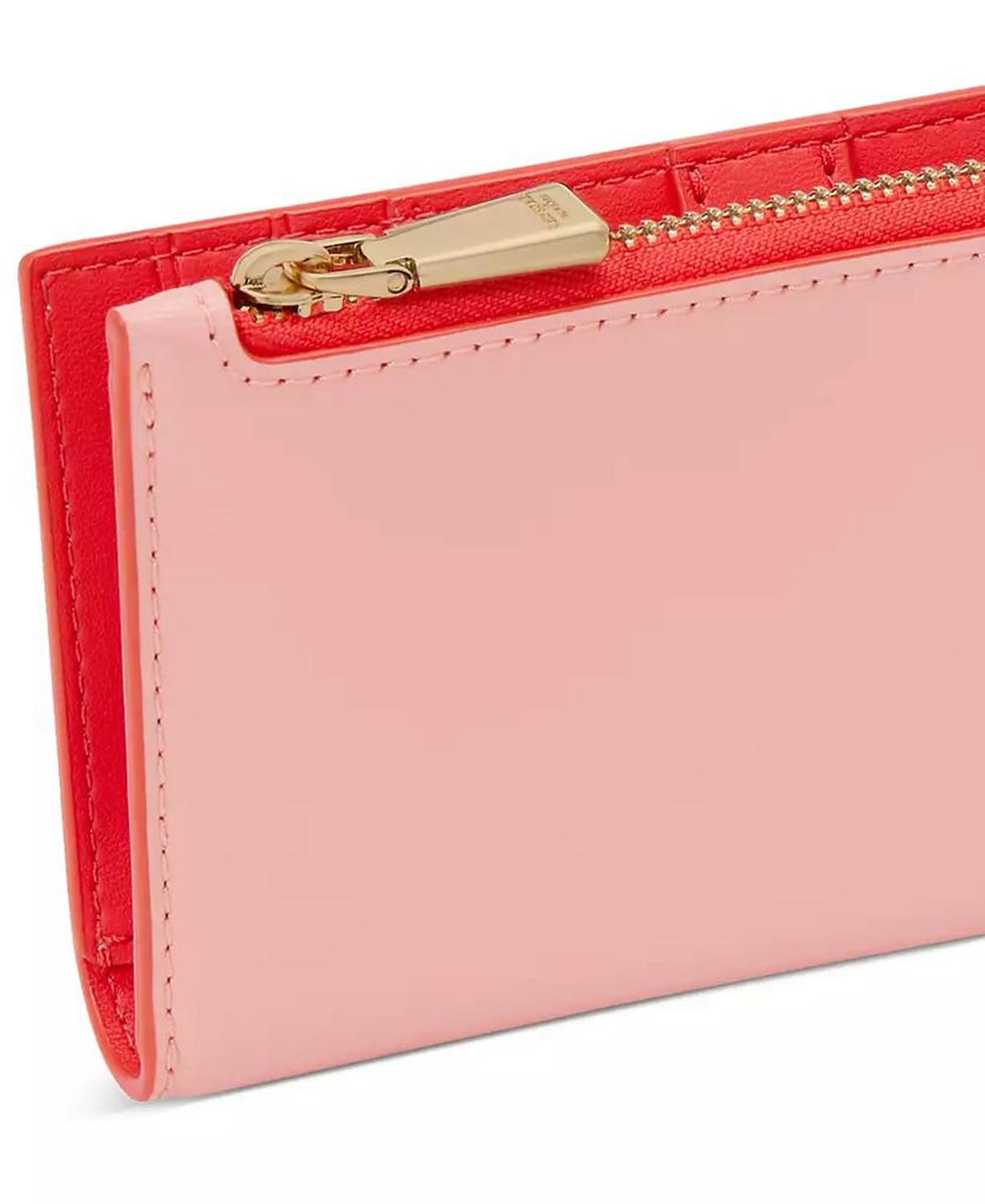 Devin Pop Trim Small Bifold Leather Wallet