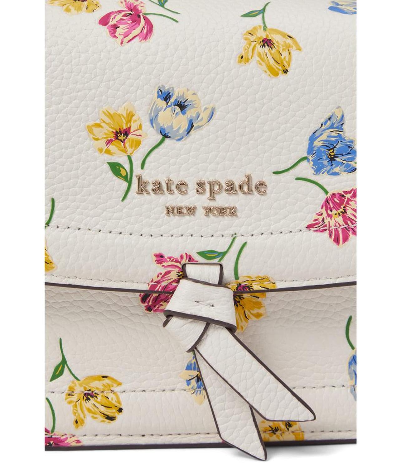 Knott Tulip Toss Embossed Pebbled Leather Flap Crossbody