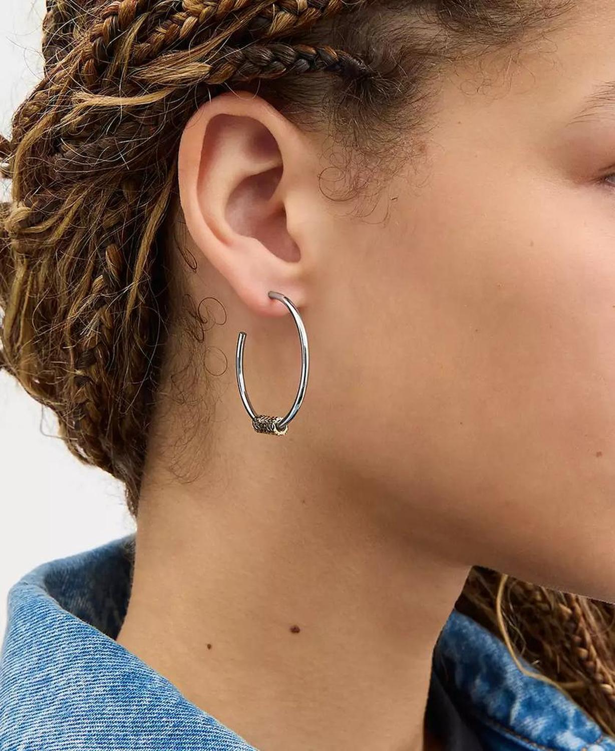 Large Signature Quilted Tube Hoop Earrings