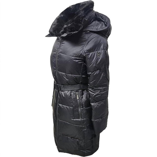 Women's 3/4 Down Puffer Coat In Black