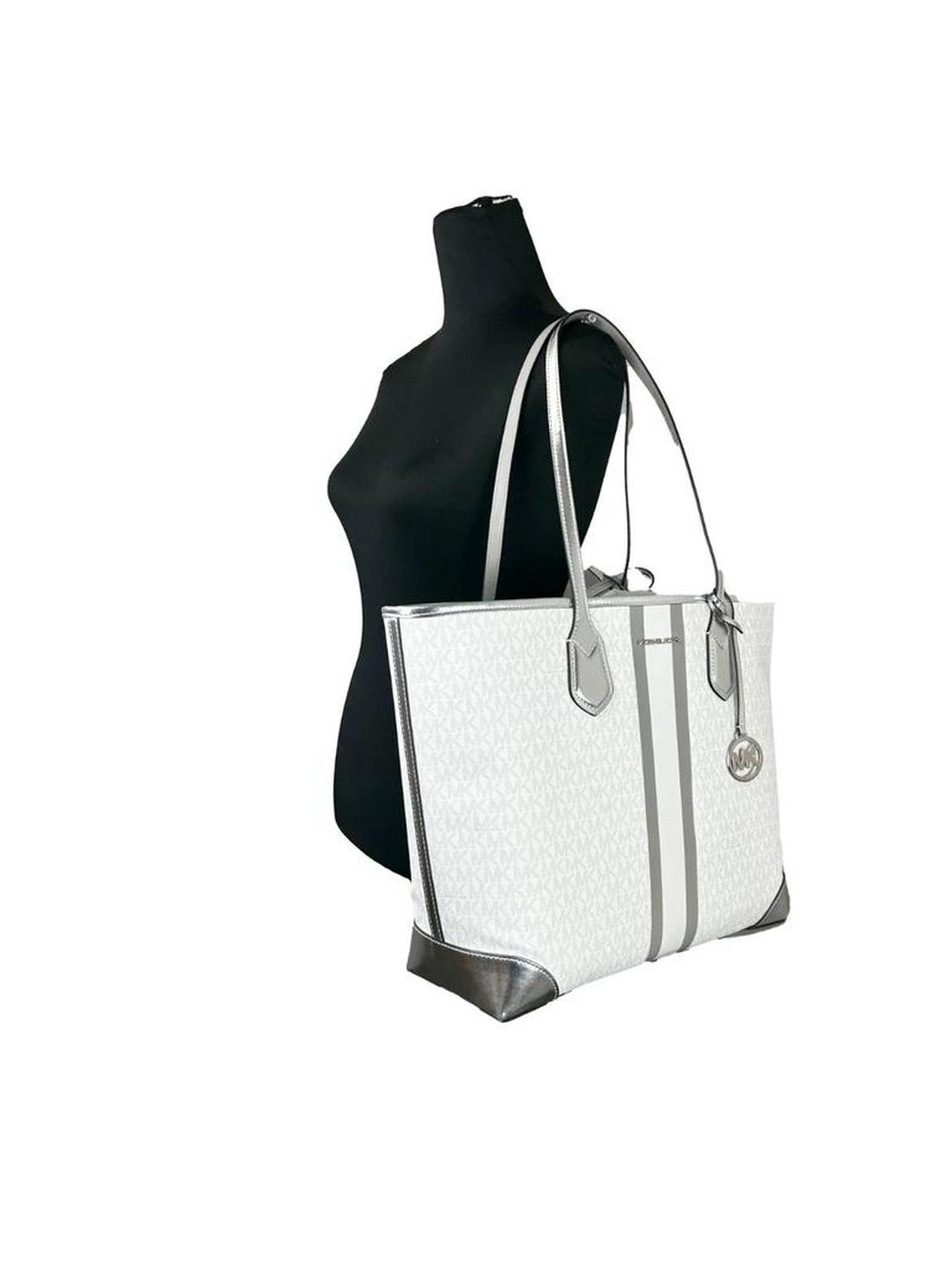 Eva Large Stripe Travel Tote Bag Plus Pouch Women's