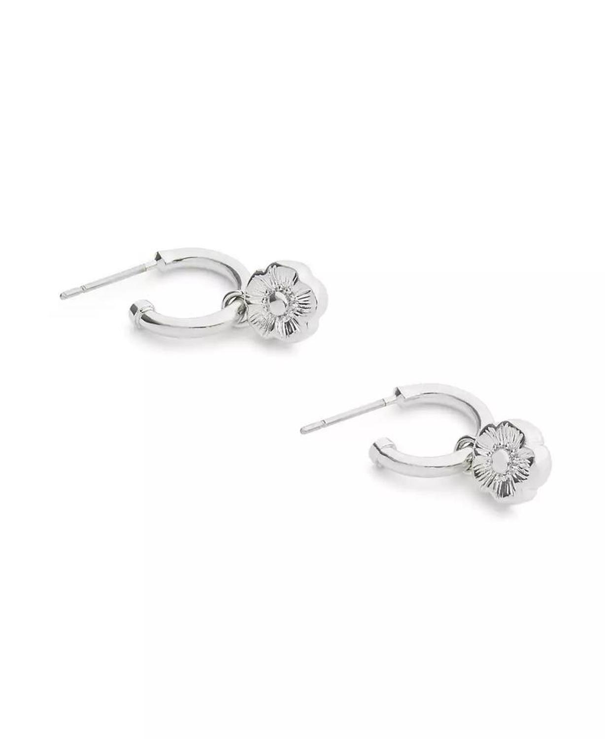 Faux Stone Signature Tea Rose Huggie Earrings