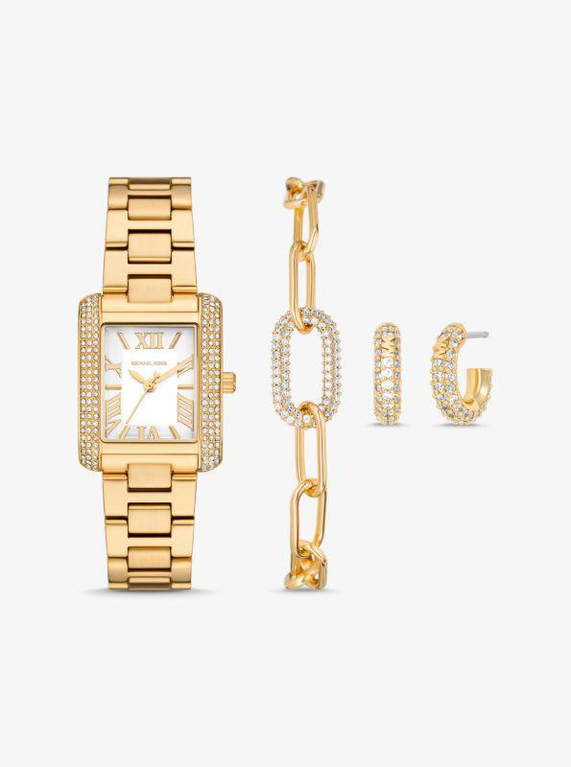 Petite Emery Gold-Tone Watch and Jewelry Gift Set