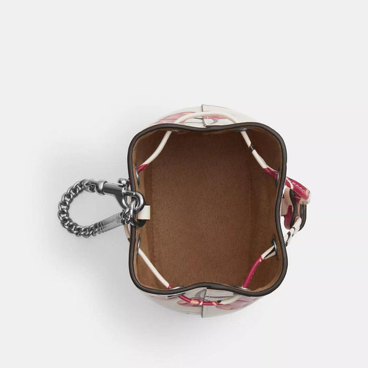 Drawstring Wristlet With Cherry Print
