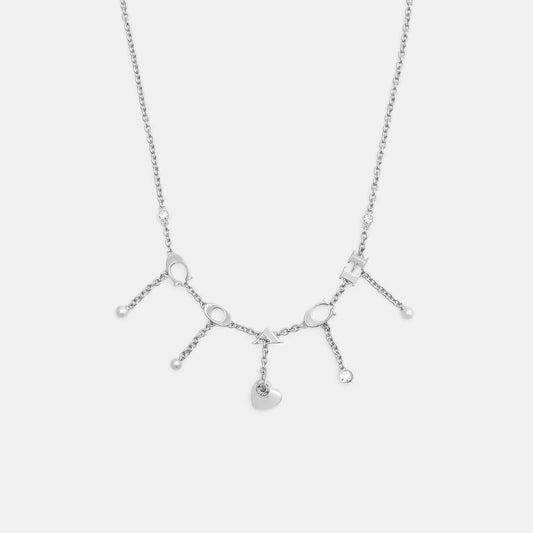 Open Circle Heart Charm Necklace