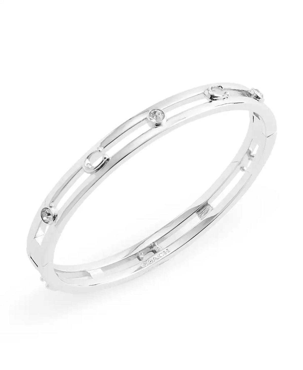 Faux Stone Signature C Open Bangle Bracelet