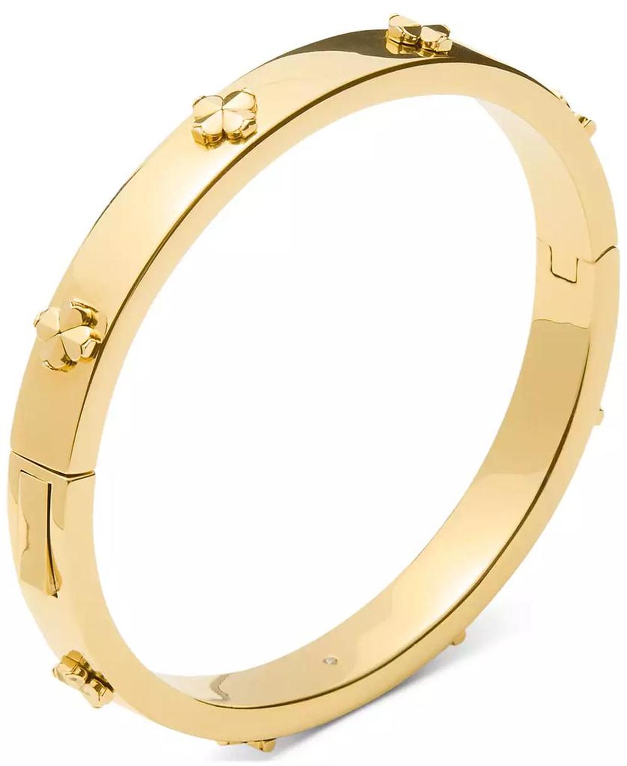 Spade Flower Hinge Bangle Bracelet