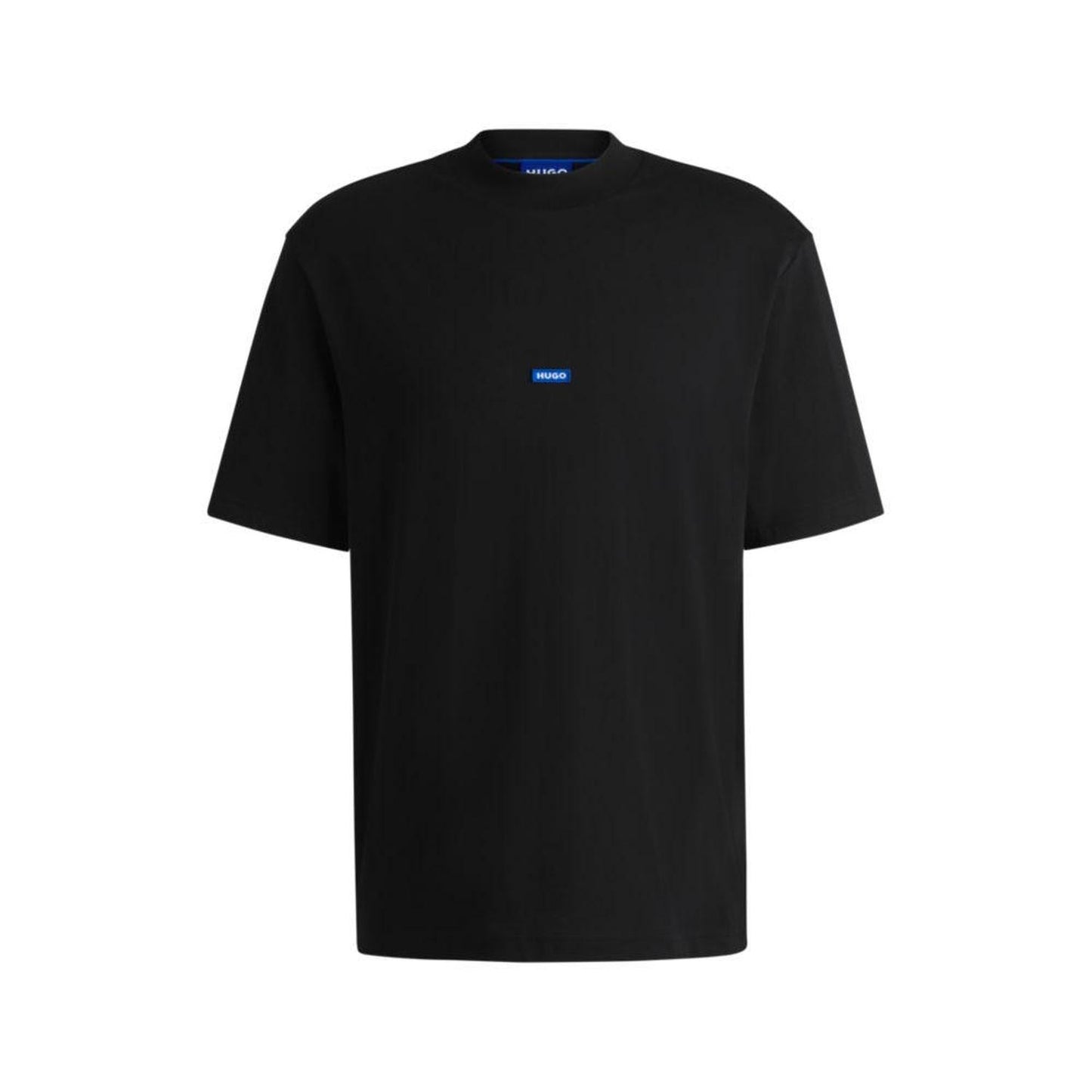 Cotton-jersey T-shirt with blue logo patch