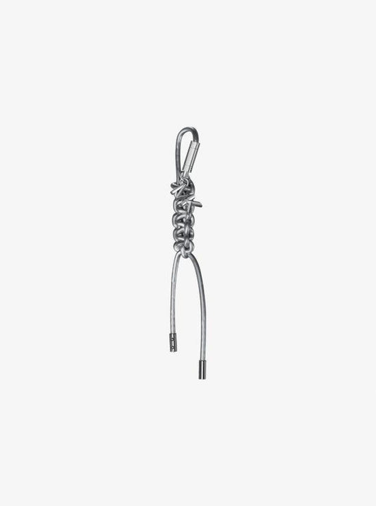 Silver-Tone and Metallic Braided Cord Bag Charm