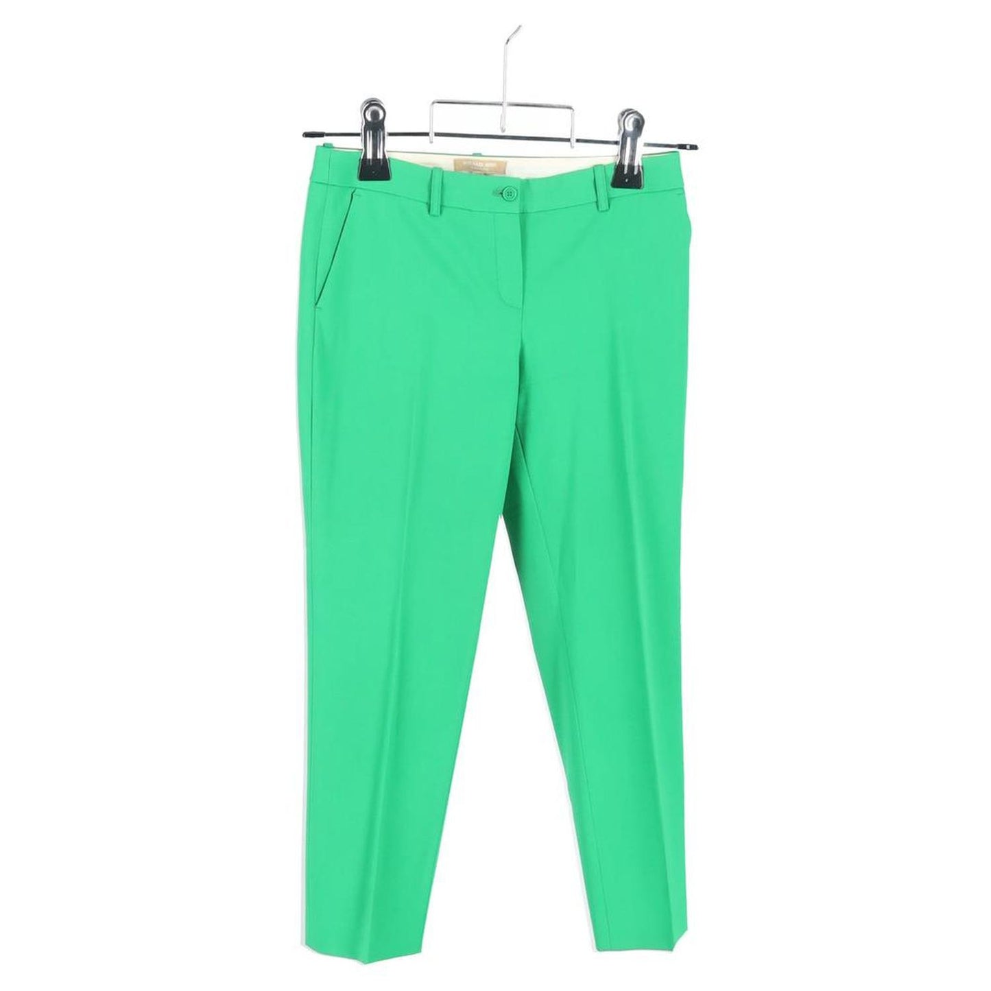 Straight-Leg Trousers in Green Cotton