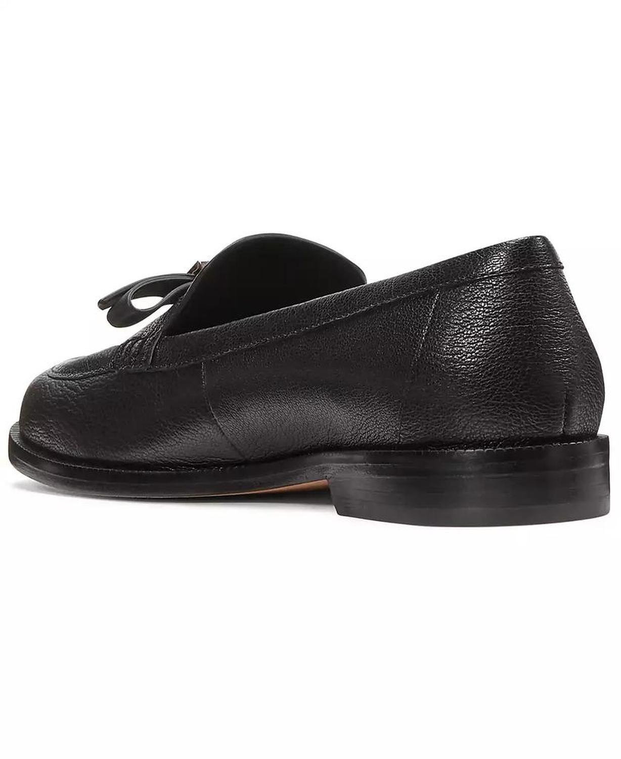 Women's Deco Bow Pebbled Leather Loafers