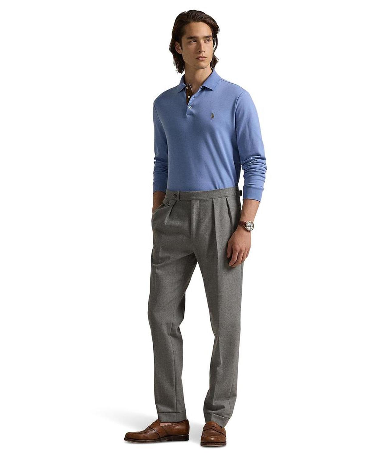 Classic Fit Long Sleeve Soft Touch Polo Shirt