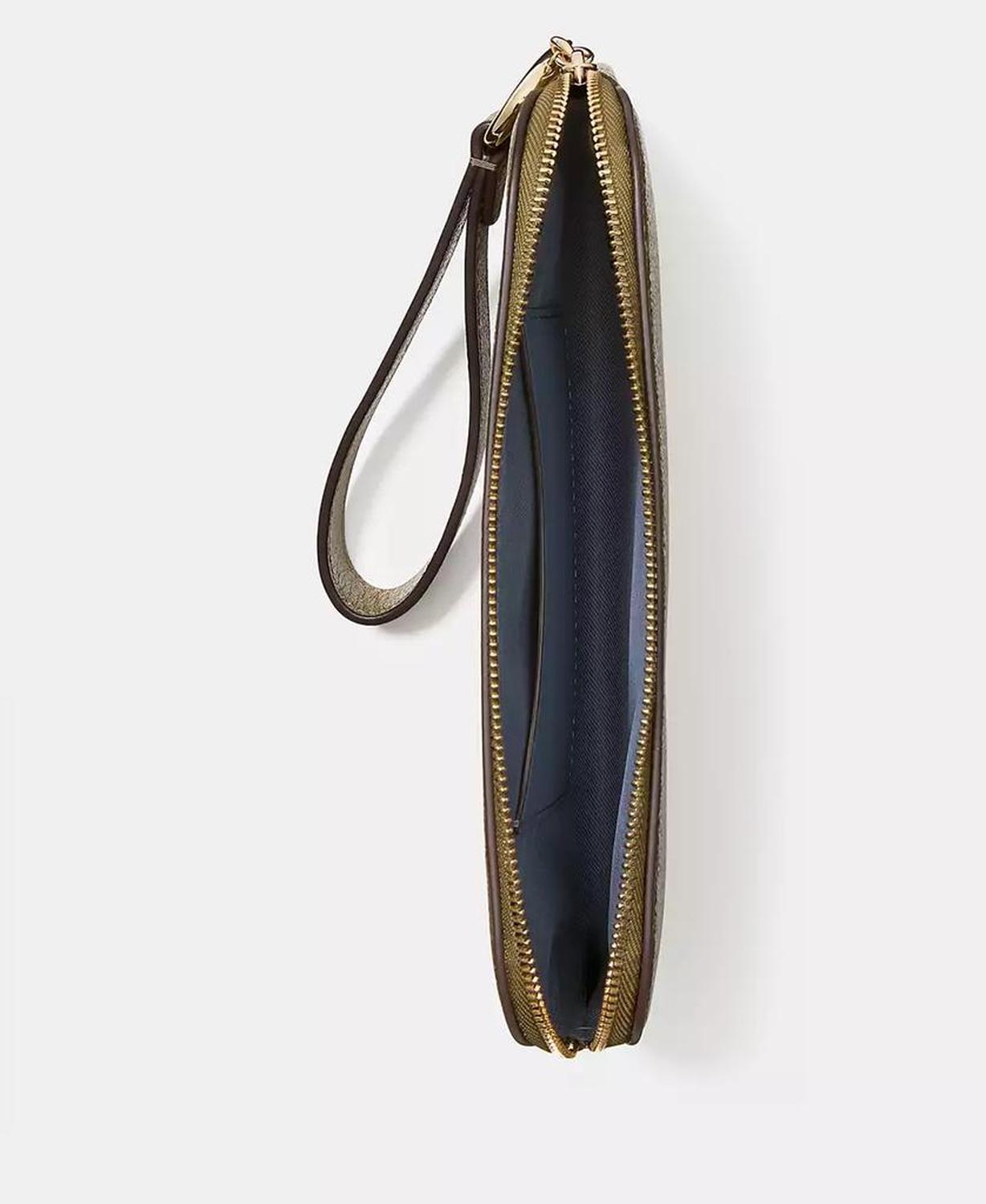 Halo Glazed Leather Wristlet