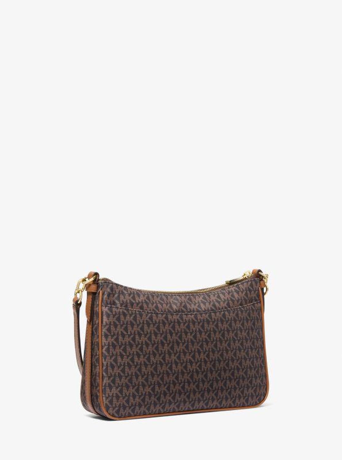 Jet Set Medium Signature Logo Print Woven Convertible Pochette