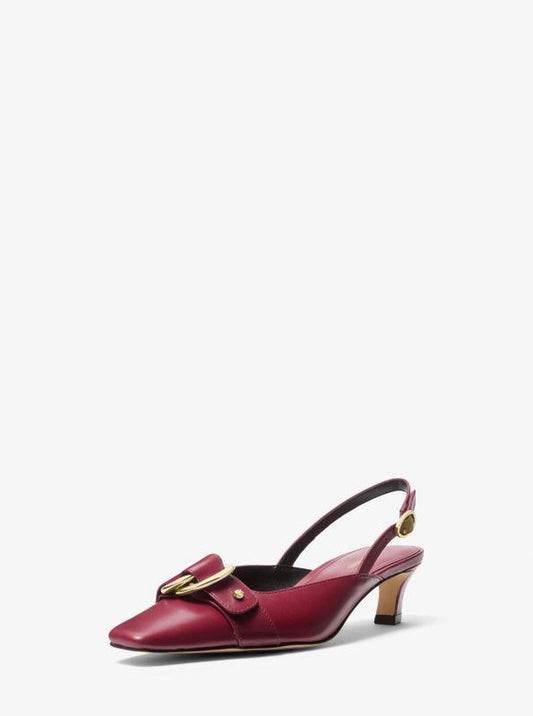 Jaden Leather Slingback Kitten Pump