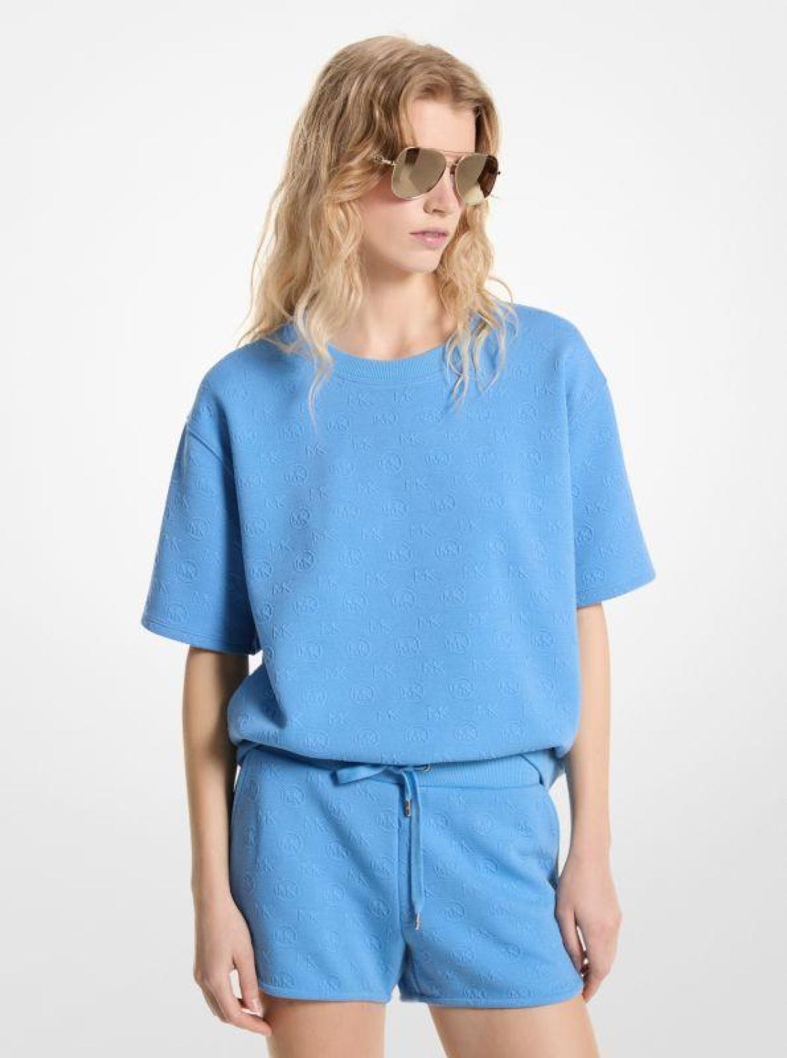 Logo Jacquard Knit Short-Sleeve Sweatshirt