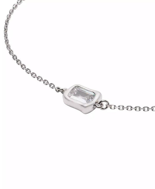 Cubic Zirconia Molten Glass Solitaire Bracelet (also in Silver-Tone)