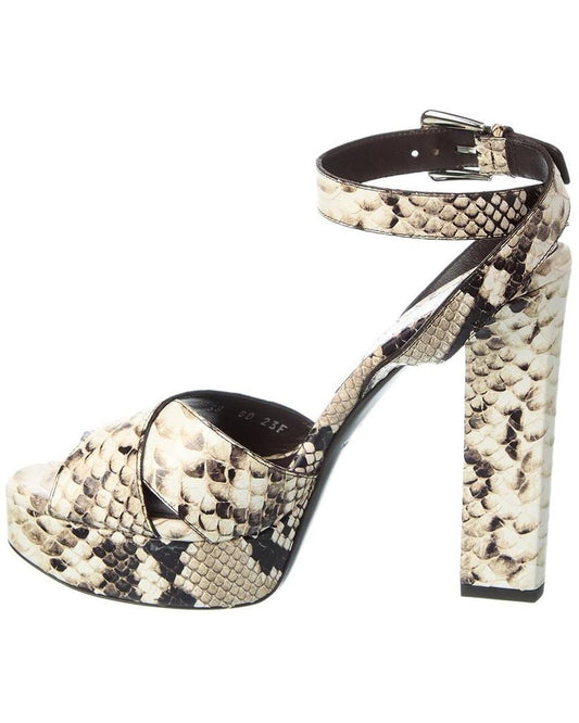 Cannon Runway Python-Embossed Leather Platform Sandal