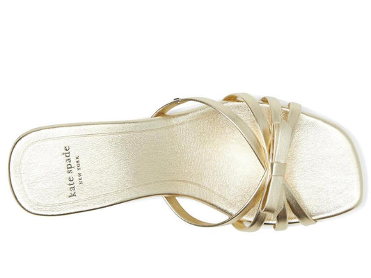 Carolina Metallic Leather Kitten Heel Sandal