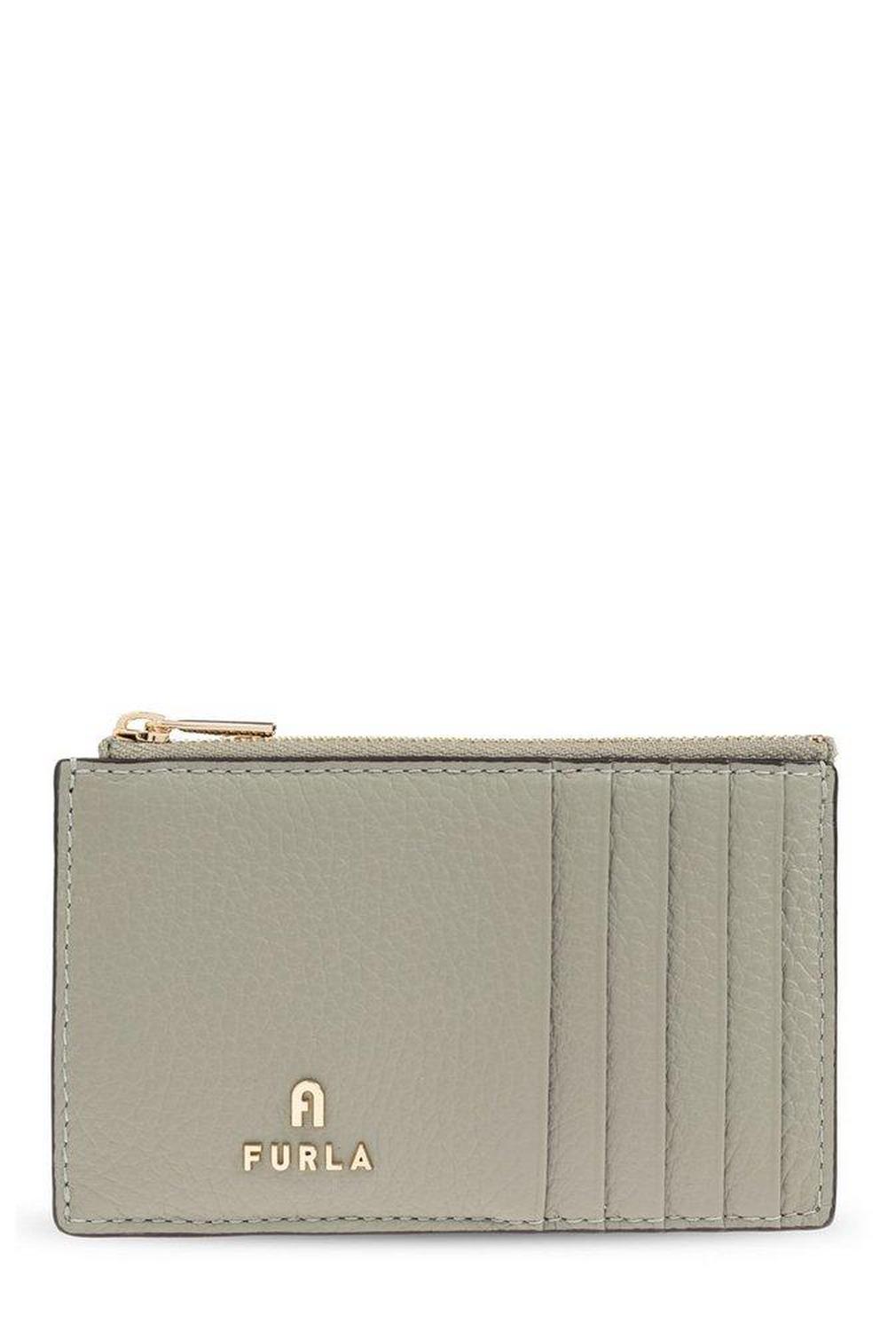 Furla Camelia Logo Plaque Zip-Up Medium Card Case