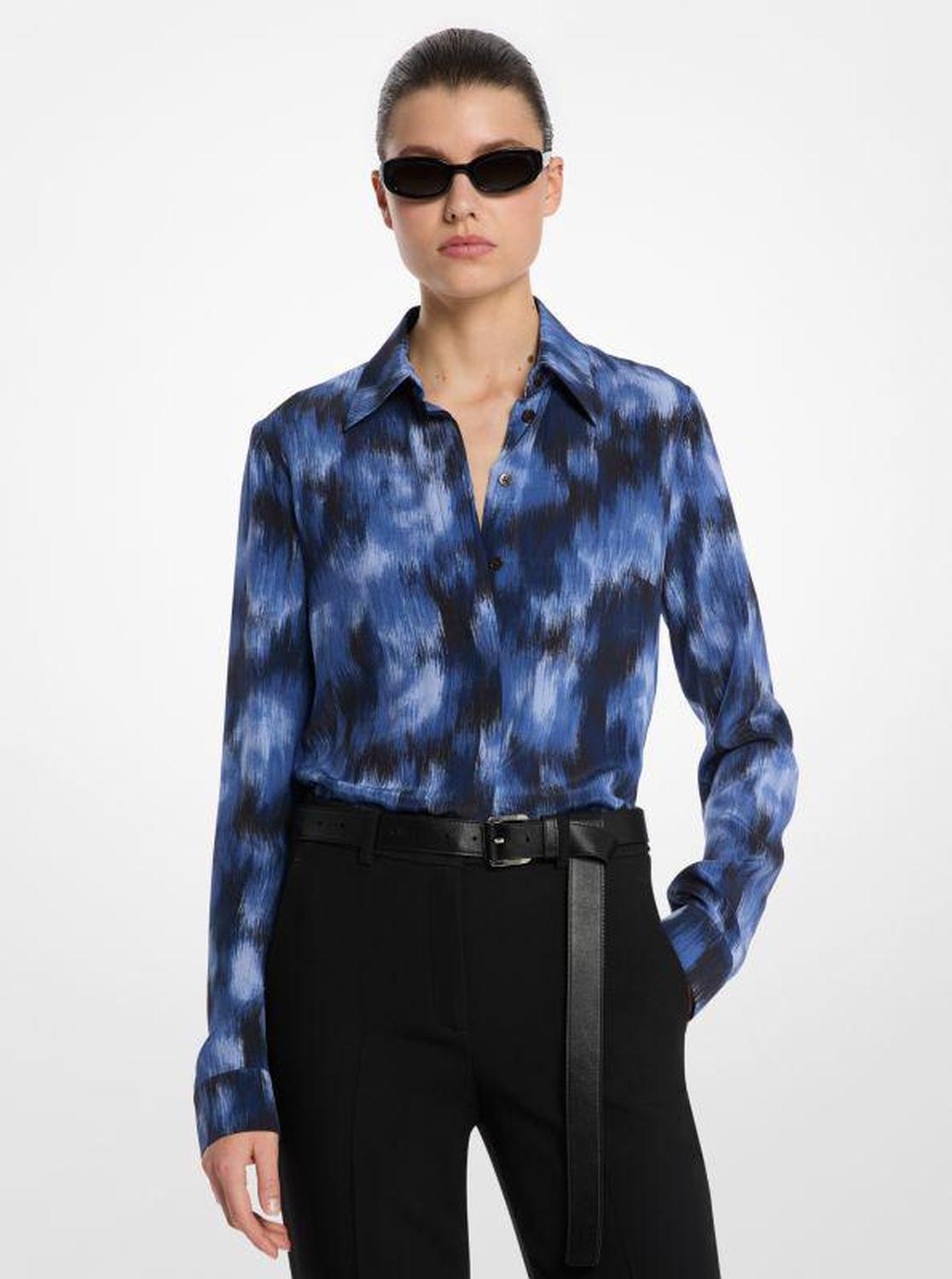 Hansen Floral Silk Crepe De Chine Shirt