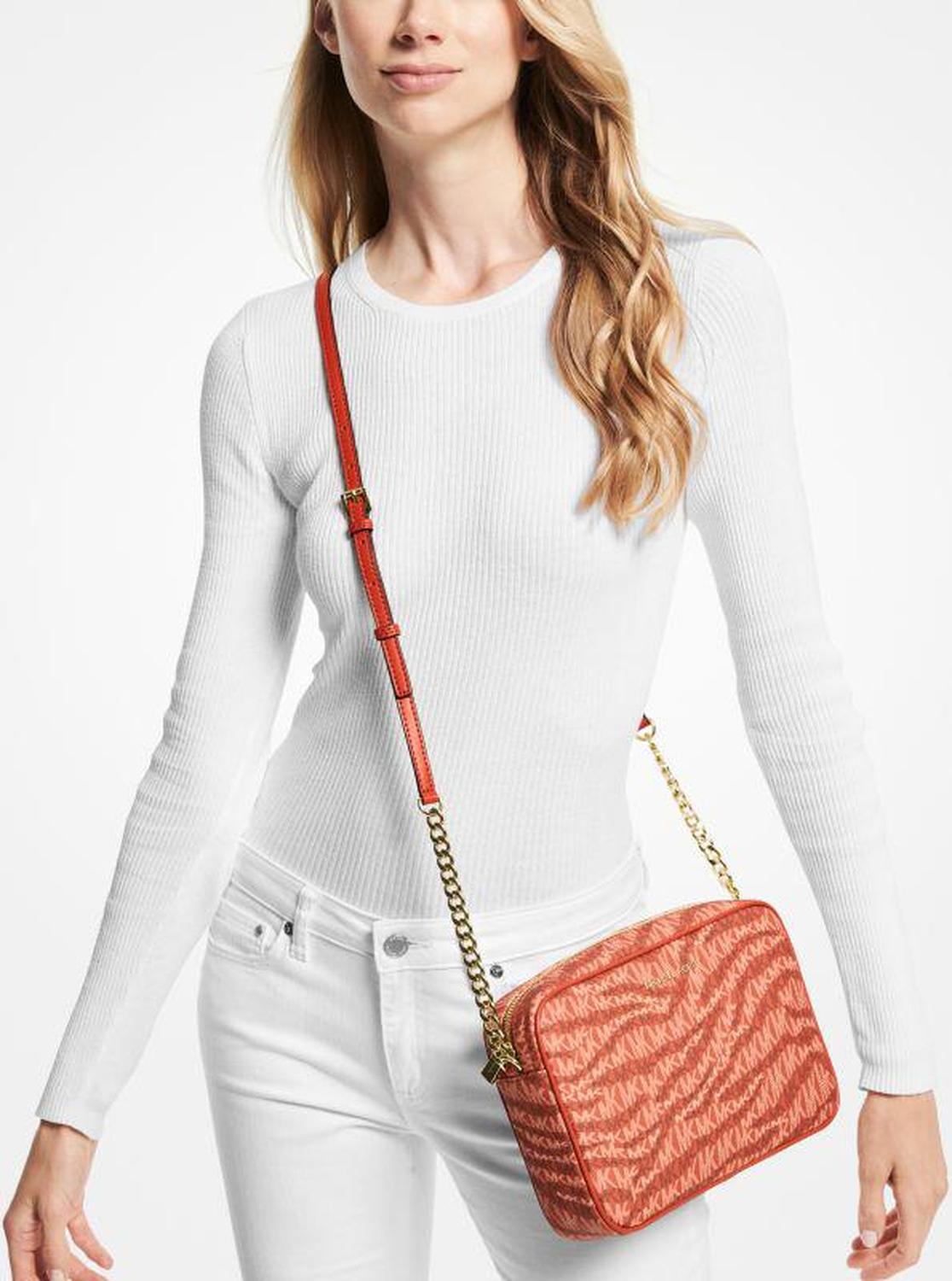Jet Set Animal Print Logo Crossbody Bag