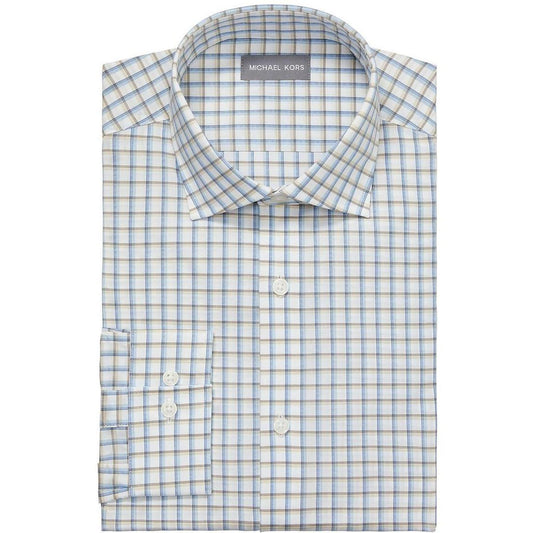 Mens Cotton Blend Checkered Button-Down Shirt