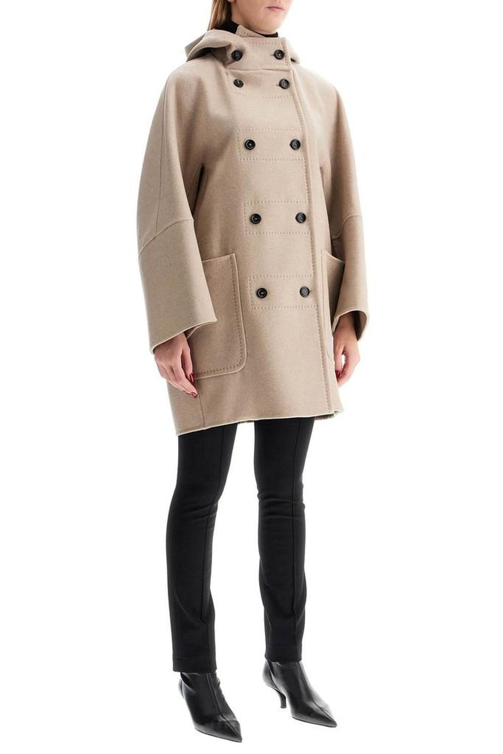 Double-Breasted Coat With Hood