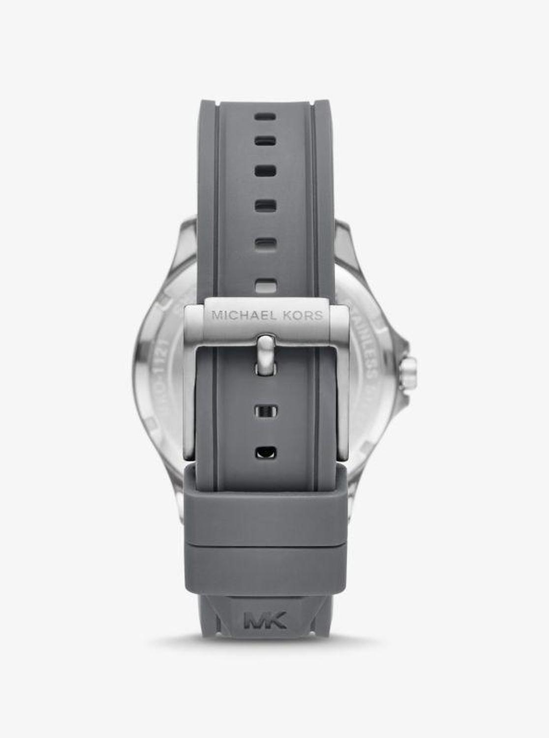 Oversized Bowen Gray-Tone and Silicone Watch