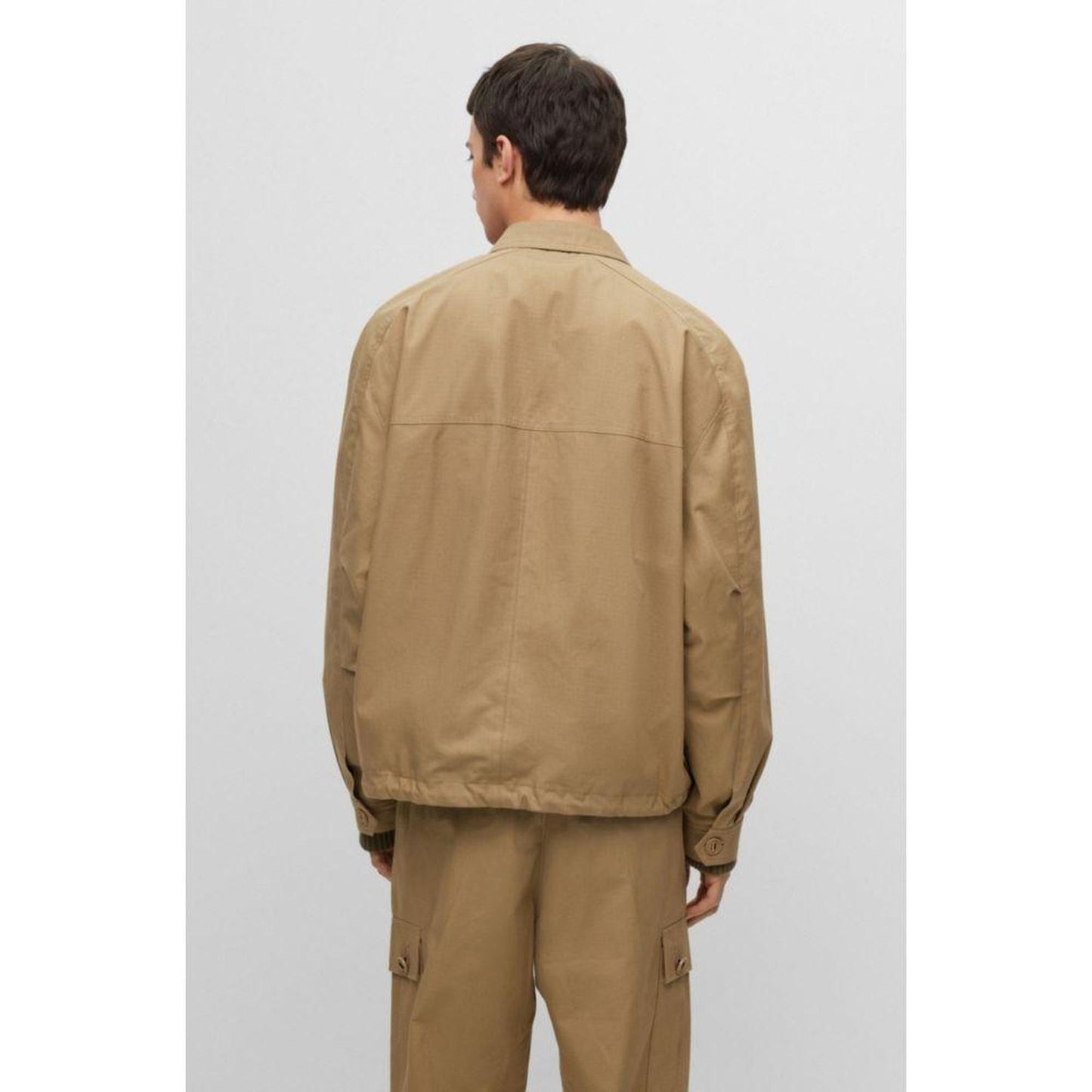 Regular-fit jacket in ripstop cotton with signature label