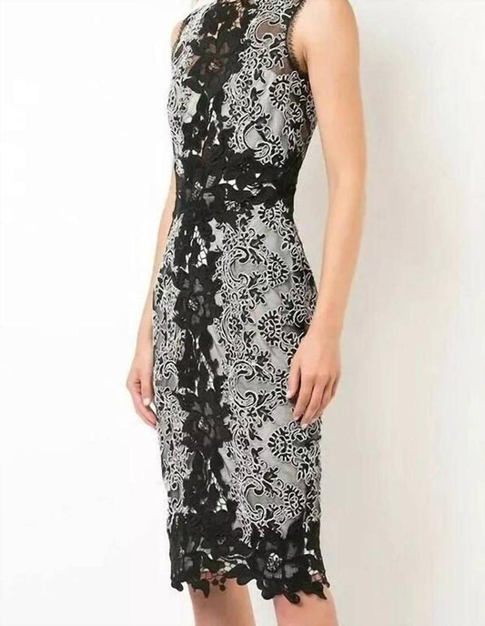 Sleeveless Lace Cocktail Dress In Black